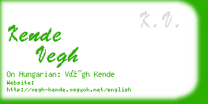 kende vegh business card